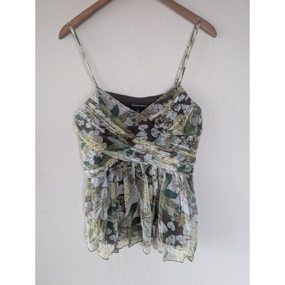 Spenser Jeremy Silk Tank Floral Garden Boho Festival Fairy  Babydoll Cami Top - Picture 1 of 11